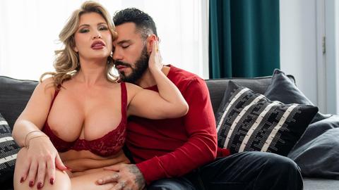 Andie anderson - blonde, big tits, big boobs, busty, big ass, big butt, couch, sofa, big cock, cumshot, cum on ass