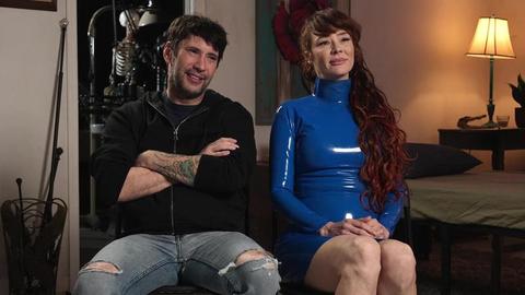Bound and gagged, this mature redhead takes rough anal domination