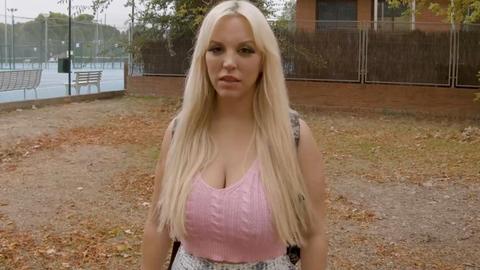 Curvy Blonde Blondie Takes Cock Outside And Gets Cum On Her Tits