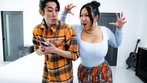 Connie perignon - david lee, asian, stepmom, stepson, tatted, tattoos, big tits, big boobs, big ass, big butt, bedroom, cumshot, cum in mouth