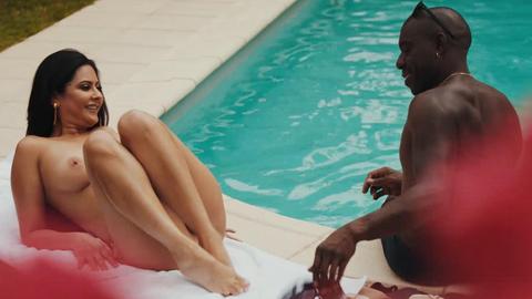 Mariska - latina, poolside, outdoor, anal, bbc, interracial, brunette, milf, big tits, big black cock, huge dick, tattoos, cumshot