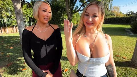 Mellanie monroe & Katalina kyle - max fills, pov, amateur, homemade, outdoor, public, threesome, ffm, blonde, milf, older woman, big tits, big boobs, busty, big ass, big butt, big booty, couch, sofa, cumshot, cum on tits