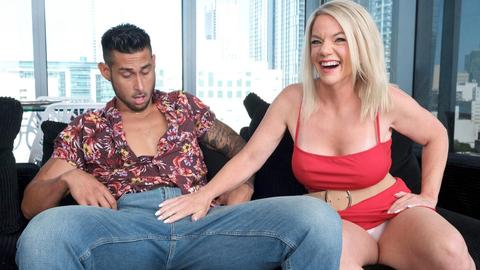Ms amanda & Other milfs - blonde, natural tits, milf, tattoos, couch, mature, older woman, younger guy, sofa, cumshot, cum in mouth