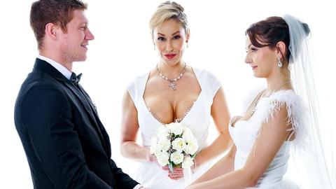Ryan keely - serena hill, oliver flynn, stepmom, stepson, stepmother-in-law, stepdaughter-in-law, stepson's girlfriend, threesome, ffm, wedding, groom, bride, milf, bedroom, high heels, cumshot, cum on face, facial